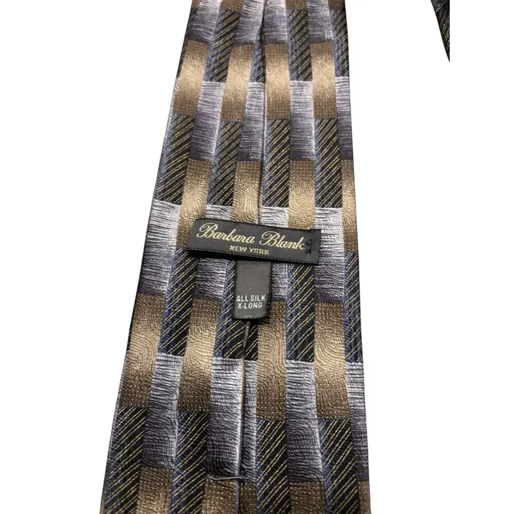 Barbara Blank Geometric Print 100% Silk X-Long Tie